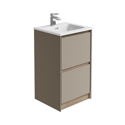 Plum&clay Norton Light Grey & Oak Freestanding Vanity Unit & Basin Set (W)500mm (H)855mm - image 1