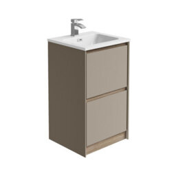 Plum&clay Norton Light Grey & Oak Freestanding Vanity Unit & Basin Set (W)500mm (H)855mm