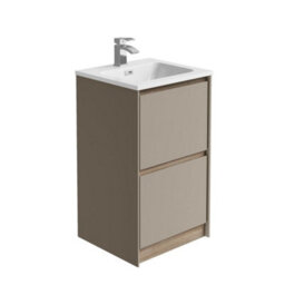 Plum&clay Norton Light Grey & Oak Freestanding Vanity Unit & Basin Set (W)500mm (H)855mm - thumbnail 2