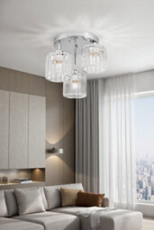 Thehotsale 3-Light Crystal Ceiling Light Luxury Crystal Chandelier For Dining Room & Living Room - thumbnail 7