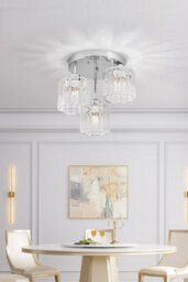 Thehotsale 3-Light Crystal Ceiling Light Luxury Crystal Chandelier For Dining Room & Living Room - thumbnail 8