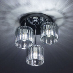 Thehotsale 3-Light Crystal Ceiling Light Luxury Crystal Chandelier For Dining Room & Living Room - thumbnail 2