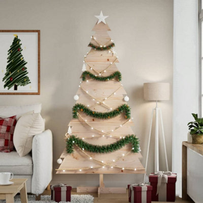 Berkfield Wooden Christmas Tree For Decoration 180 Cm Solid Wood Pine - image 1