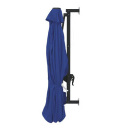 Berkfield Elegant Wall-Mounted Parasol With Metal Pole 300 Cm Blue - thumbnail 5