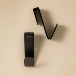 Cosmic Towel Hook, Robe Hook, Coat Hook, 2 Pieces, Matt Black 5.5 Cm, No-Drill Over-Screen Mounting, Architect S+ Collection - thumbnail 4