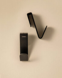 Cosmic Towel Hook, Robe Hook, Coat Hook, 2 Pieces, Matt Black 5.5 Cm, No-Drill Over-Screen Mounting, Architect S+ Collection - thumbnail 2