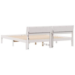 Berkfield Modern With Led Strip Lights With Headboard White 200 X 200 Cm Wood - thumbnail 7