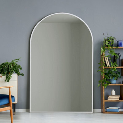 Mirroroutlet The Arcus White Framed Arched Leaner/wall Mirror 190Cm X 120Cm - image 1