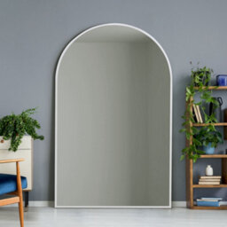 Mirroroutlet The Arcus White Framed Arched Leaner/wall Mirror 190Cm X 120Cm - thumbnail 1