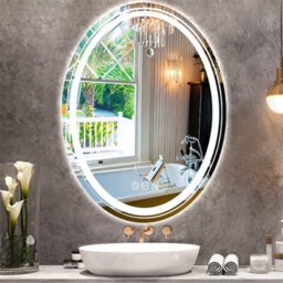 Luvodi 600X800mm Smart Oval Led Bathroom Mirror Backlit Edge Anti-Fog Waterproof Makeup Mirror - thumbnail 5