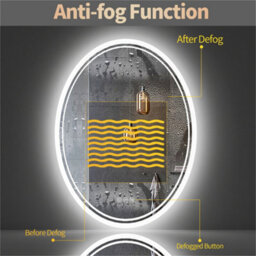 Luvodi 600X800mm Smart Oval Led Bathroom Mirror Backlit Edge Anti-Fog Waterproof Makeup Mirror - thumbnail 3