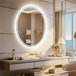 Luvodi 600X800mm Smart Oval Led Bathroom Mirror Backlit Edge Anti-Fog Waterproof Makeup Mirror - thumbnail 6