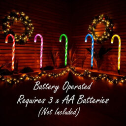 Shatchi 45 Led Outdoor Multicolour Candy Cane Lights Set Of 5 - Battery Operated, 8 Modes, 55Cm - thumbnail 7