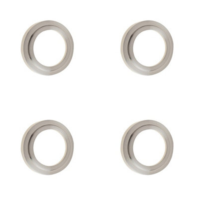 Loops 4 Pack Satin Nickel Stepped Outer Roses For Escutcheons - Luxury Door Hardware - Solid Brass Key Hole Cover - image 1