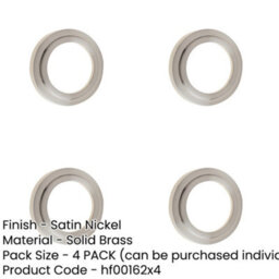 Loops 4 Pack Satin Nickel Stepped Outer Roses For Escutcheons - Luxury Door Hardware - Solid Brass Key Hole Cover - thumbnail 2