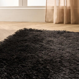 Ohs Soft Fluffy Runner Rug Anti-Slip Floor Mat, Black - 60 X 150Cm - thumbnail 4