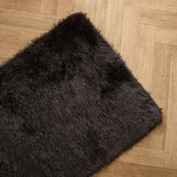 Ohs Soft Fluffy Runner Rug Anti-Slip Floor Mat, Black - 60 X 150Cm - thumbnail 3