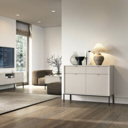 Arte Nova Sideboard Cabinet In Cashmere - Premium Laminated Board - Abs Edging - W104Cm X H83Cm X D39Cm - thumbnail 5