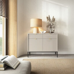 Arte Nova Sideboard Cabinet In Cashmere - Premium Laminated Board - Abs Edging - W104Cm X H83Cm X D39Cm - thumbnail 4