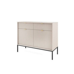 Arte Nova Sideboard Cabinet In Cashmere - Premium Laminated Board - Abs Edging - W104Cm X H83Cm X D39Cm