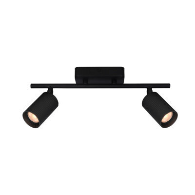 Luminosa Lighting Luminosa Tris Twin Ceiling Spotlight Black 2Xgu10