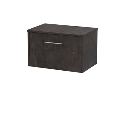 Hudson Reed Juno Wall Hung 1 Soft Close Drawer Vanity Unit With Colour Match Worktop In Metallic Slate Finish, 605mm - image 1