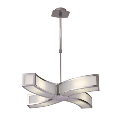 Luminosa Lighting Luminosa Duna Gu10 Pendant 4 Light L1/sgu10 Curved, Polished Chrome - image 1