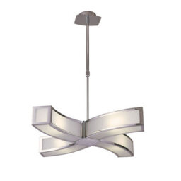 Luminosa Lighting Luminosa Duna Gu10 Pendant 4 Light L1/sgu10 Curved, Polished Chrome - thumbnail 1