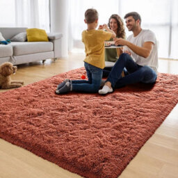 Ameha Shaggy Rug Super Soft Plush Fluffy Rust Area 120X170 Cm Carpet Bedroom Living Room Rugs - thumbnail 5
