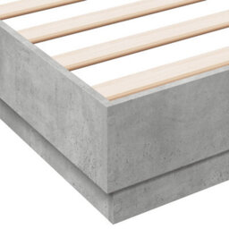 Berkfield Bed Frame With Led Without Mattress Concrete Grey 150X200 Cm King Size - thumbnail 9