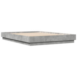 Berkfield Bed Frame With Led Without Mattress Concrete Grey 150X200 Cm King Size - thumbnail 3
