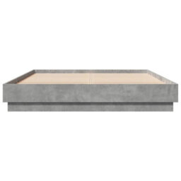 Berkfield Bed Frame With Led Without Mattress Concrete Grey 150X200 Cm King Size - thumbnail 6