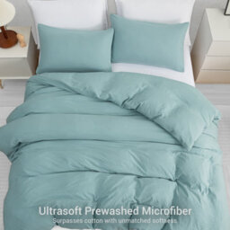 Lazzaro Luxury Prewashed Microfiber Super King Duvet Cover Set Durable Reversible Bedding Sets With Secure Zipper Closure - thumbnail 2