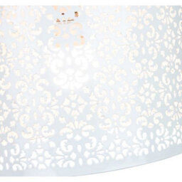 Happy Homewares Moroccan Designed White Metal Pendant Light Shade With Floral Decoration - thumbnail 3
