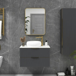 Royal Bathrooms Elmore 600 X 800mm Brushed Brass Framed Bathroom Mirror Rectangular Non-Led Minimalist Design - thumbnail 5