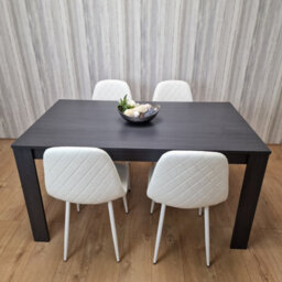 Kosy Koala Grey Dining Table And 4 White Stitched Chairs: Your Ideal Dining Room Set For Four - thumbnail 2