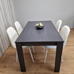 Kosy Koala Grey Dining Table And 4 White Stitched Chairs: Your Ideal Dining Room Set For Four - thumbnail 3