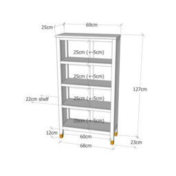 Cabinet Bits Palazzi Narrow Bookcase Blue H127 W69 D25Cm - thumbnail 7