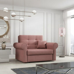 Viva I Silver Living Room Sofa Bed With Sleeping Function And Bedding Storage Polyurethane Foam 116X85X98Cm Pink - thumbnail 2