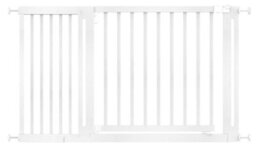 Safetots Wooden Elegance Gate, White, 135Cm - 143Cm, Pressure Fit Safety Gate, 73Cm Extra Wide Doorway, Easy Installation