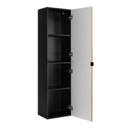 Heze Furniture Trend Herringbone Pattern Door Tall Bathroom Cabinet - Gold Craft Oak & Black - thumbnail 2