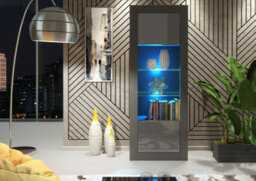 Modern Sideboard Display Cabinet Cupboard Tv Stand Living Room High Gloss Doors - Dark Grey - thumbnail 7