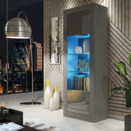 Modern Sideboard Display Cabinet Cupboard Tv Stand Living Room High Gloss Doors - Dark Grey - thumbnail 2