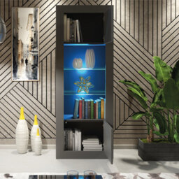 Modern Sideboard Display Cabinet Cupboard Tv Stand Living Room High Gloss Doors - Dark Grey - thumbnail 3