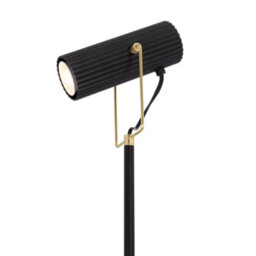 Happy Homewares Modern Spot Floor Lamp In Matte Black And Gold With Adjustable Head - thumbnail 2