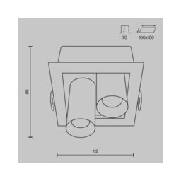 Luminosa Lighting Luminosa Magnum Twin Recessed Downlight Black 3000K 1000Lm - thumbnail 2