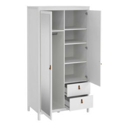 Wyld Haus Wildberry Matt White 2-Door Wardrobe With Mirror And 2 Drawers - thumbnail 7