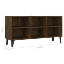 Berkfield Tv Cabinet With Metal Legs Smoked Oak 103.5X30X50 Cm - thumbnail 6