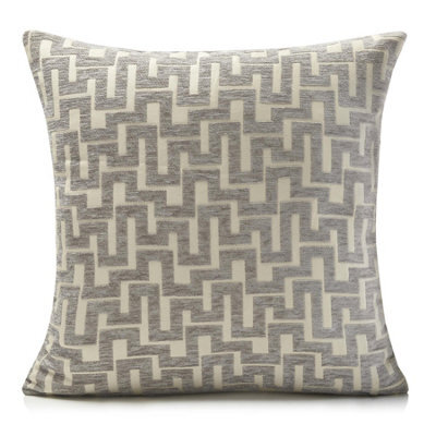 Luxury Living Novo Silver 45Cm X 45Cm Luxury Geometric Chenille Cushion