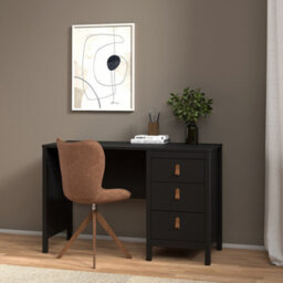Furniture To Go Barcelona Desk 3 Drawers Matt Black - thumbnail 6